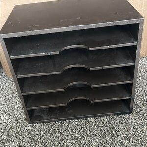 Black Wooden Desktop Organizer